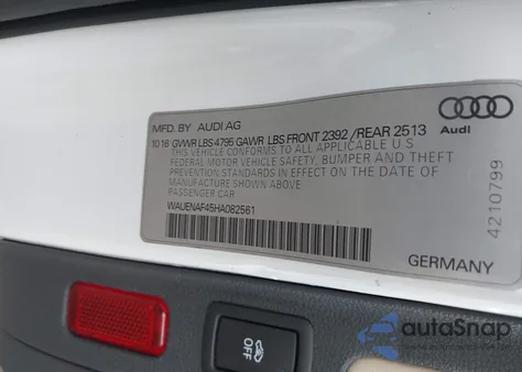 2017 Audi A4 2.0T Premium из США, поврежденный, VIN WAUENAF45HA082561